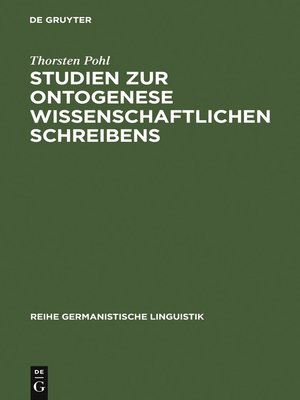 cover image of Studien zur Ontogenese wissenschaftlichen Schreibens